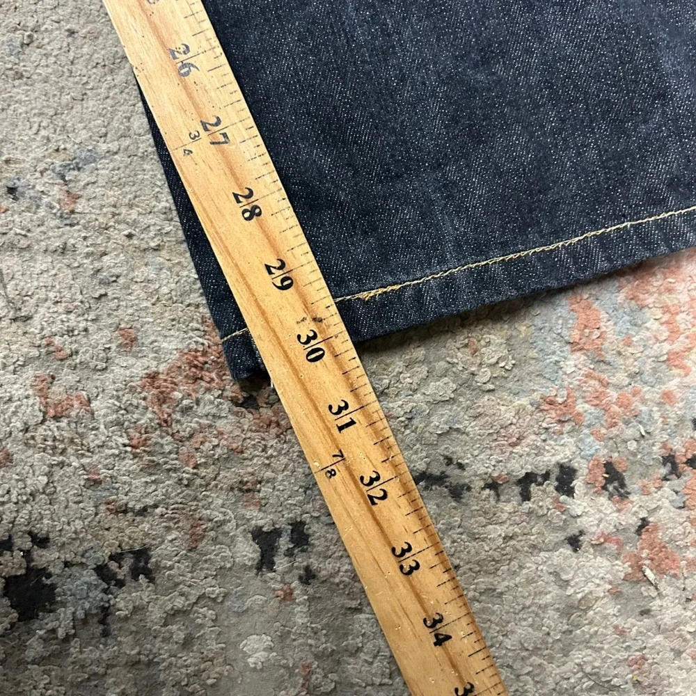 True Religion Joey Super T Jeans Men 40x30 Dark Blue Wide Leg Baggy White Stitch
